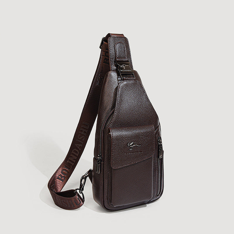 Men's Genuine Leather Cowhide Korean Style Trendy Men's Chest Bags