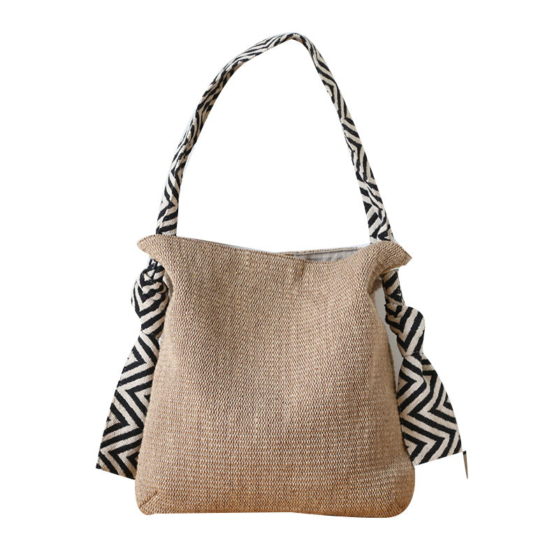 Women's Korean Style Summer Artistic Linen Niche Shoulder Bags
