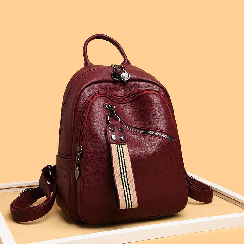 Women's Fashion Korean Style Individual Soft Leather Backpacks