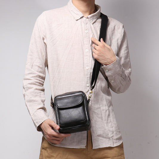 Women's & Men's & Leather Cowhide Leisure Men's Shoulder Bags