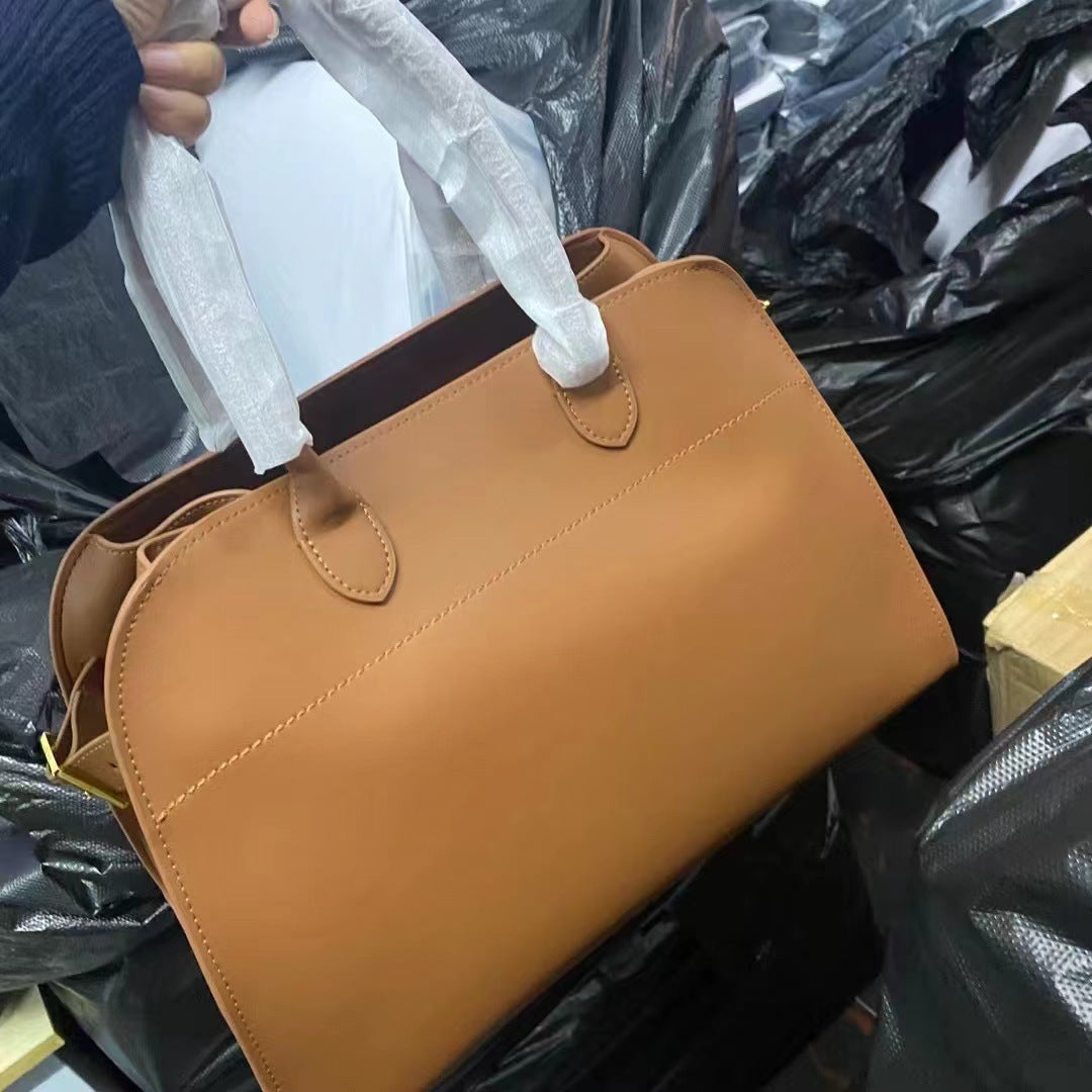 Cowhide Frosted Niche Large Capacity Color Bucket Bags