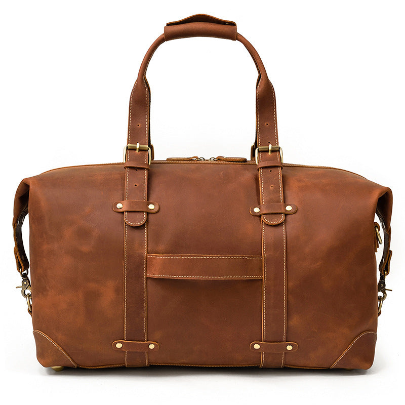 Men's Traveling Crazy Horse Leather Vintage Fitness Luggage