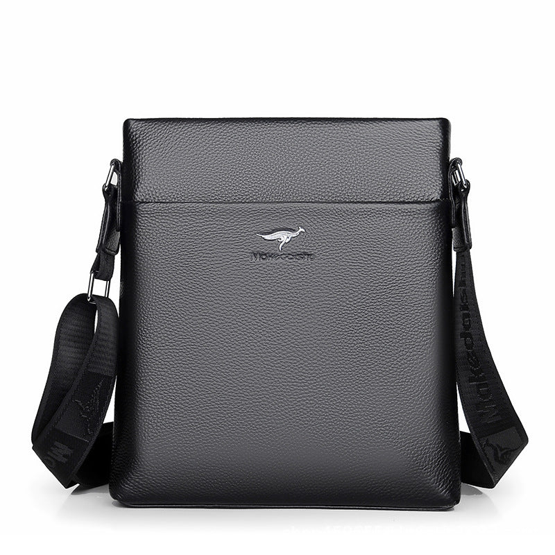 Men's Layer Cowhide Genuine Leather Business Trip Shoulder Bags