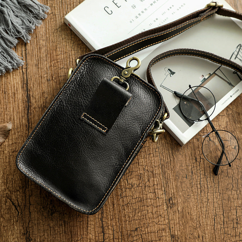 Men's Vegetable Tanned Hand-rub Color Genuine Leather Top Layer Men's Messenger Bags