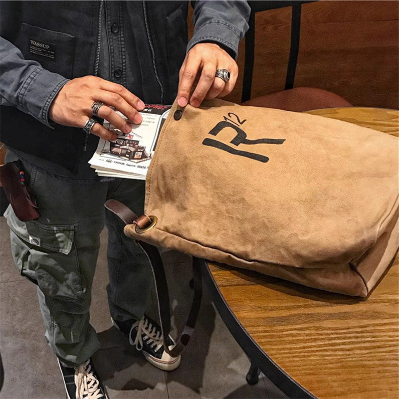Women's & Men's & Vintage Canvas With Italian Washing Men's Shoulder Bags