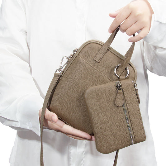 Women's Large Capacity Vertical Genuine Leather Niche Phone Bags