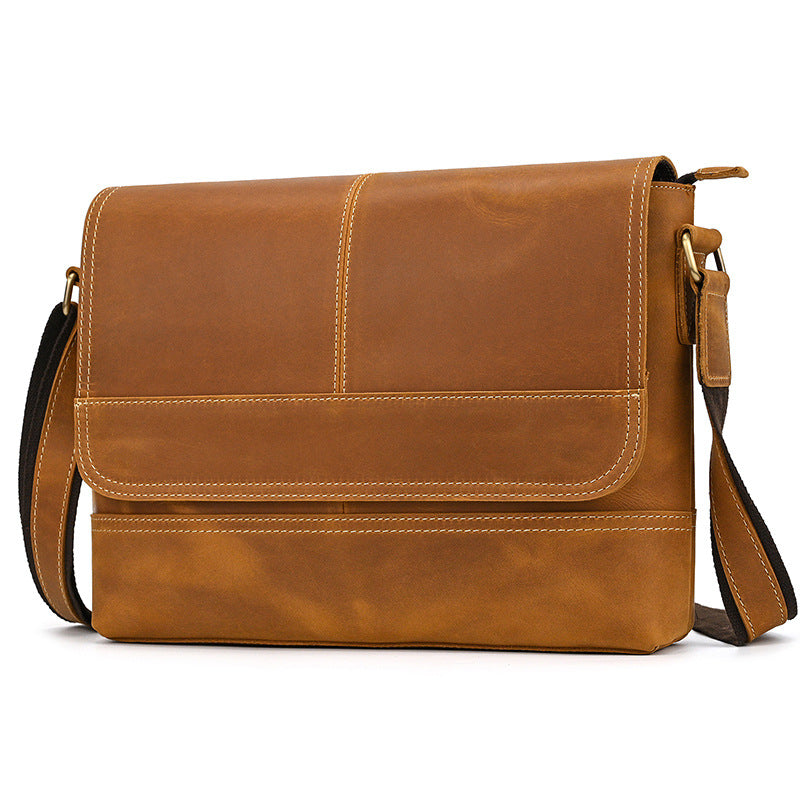 Men's Leather Crazy Horse Vintage Top Layer Men's Shoulder Bags