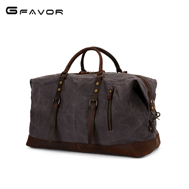 Men's Portable Vintage Oil Wax Canvas Crazy Bags