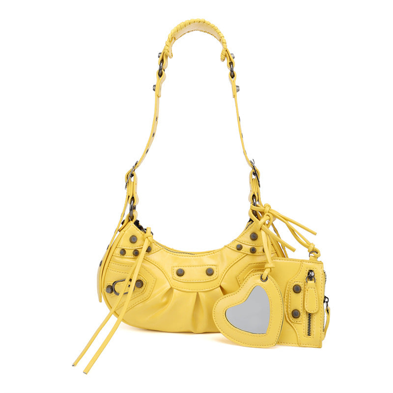 Motorcycle Three-in-one Crocodile Rivet Underarm Selenodont Shoulder Bags