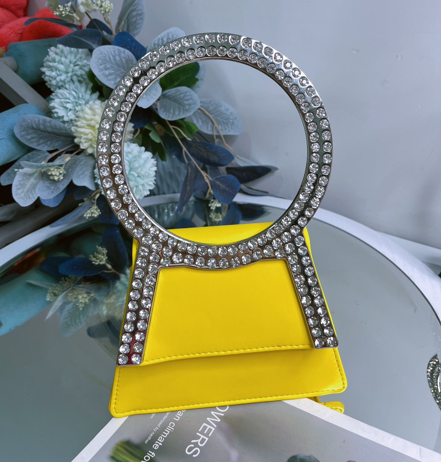 Diamond Round Fairy Super Flash Rhinestone Crossbody Bags