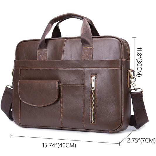Men's Leather For First Layer Cow Computer Men's Briefcases