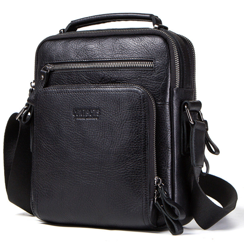 Men's Top Layer Cattlehide Leather Fashion Genuine Men's Messenger Bags