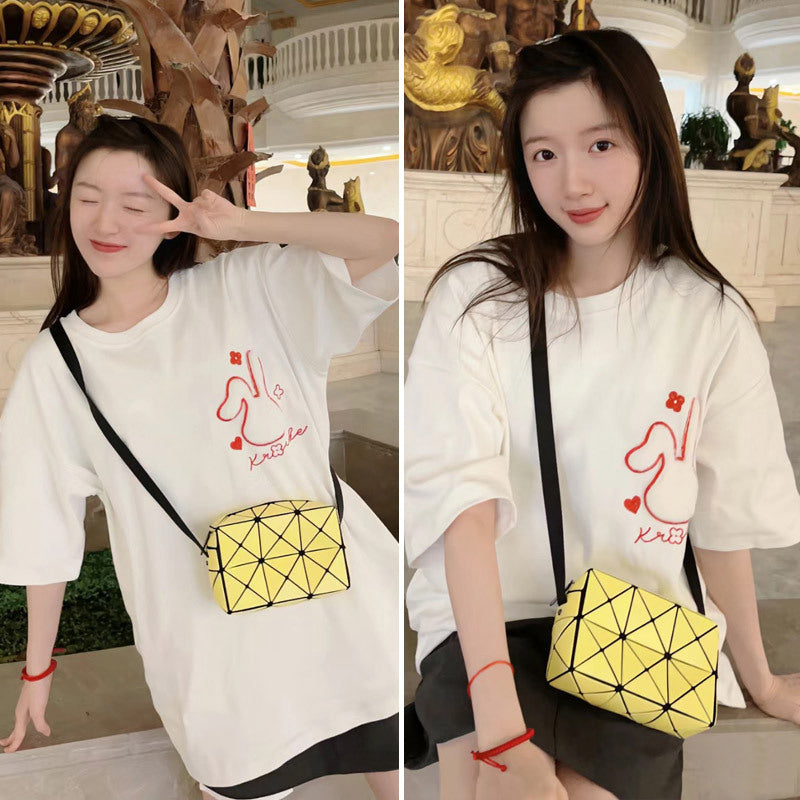 Geometric Diamond Pattern September Cupid Box Small Square Bags