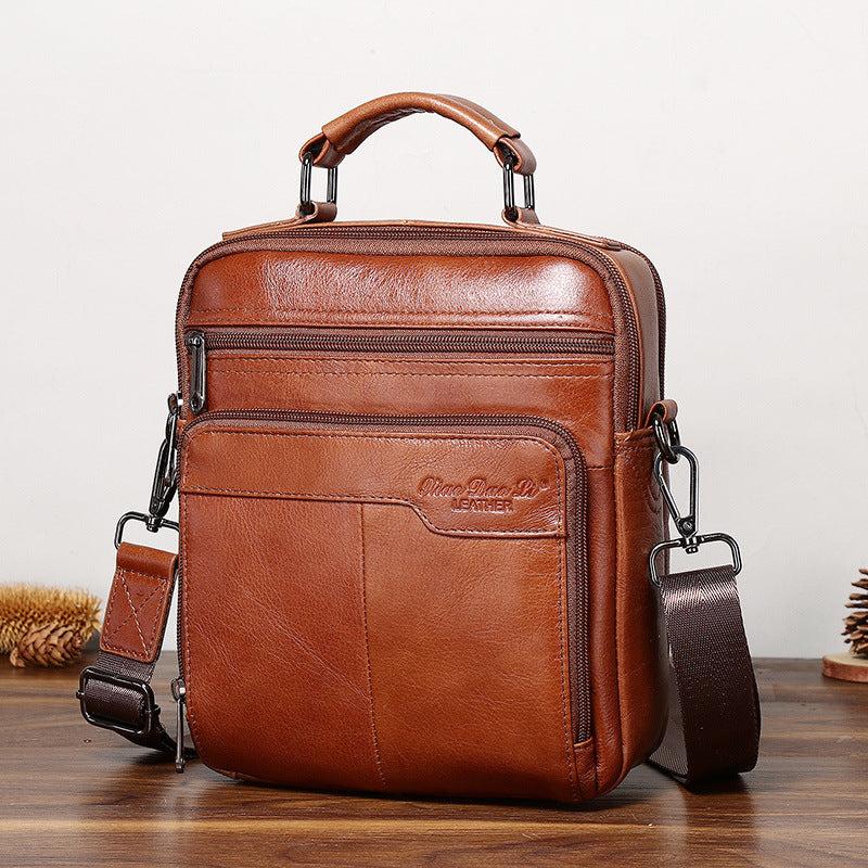 Men's Genuine Leather First Layer Cowhide Business Men's Shoulder Bags