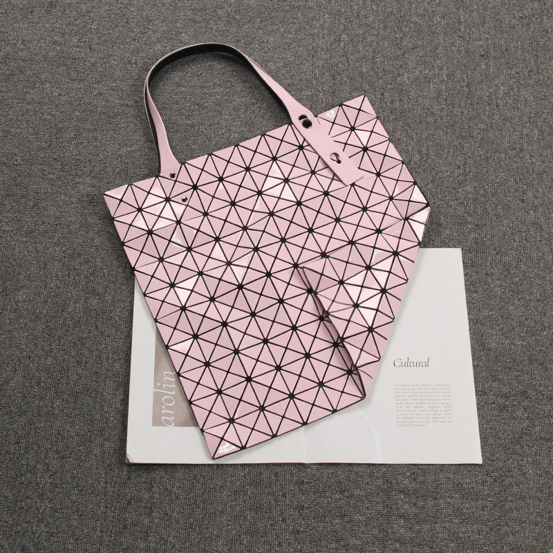 Laser Stitching Geometric Diamond Pattern Grid Portable Large Shoulder Bags