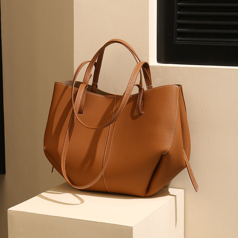 Women's Capacity High-grade First Layer Cowhide Underarm Bags