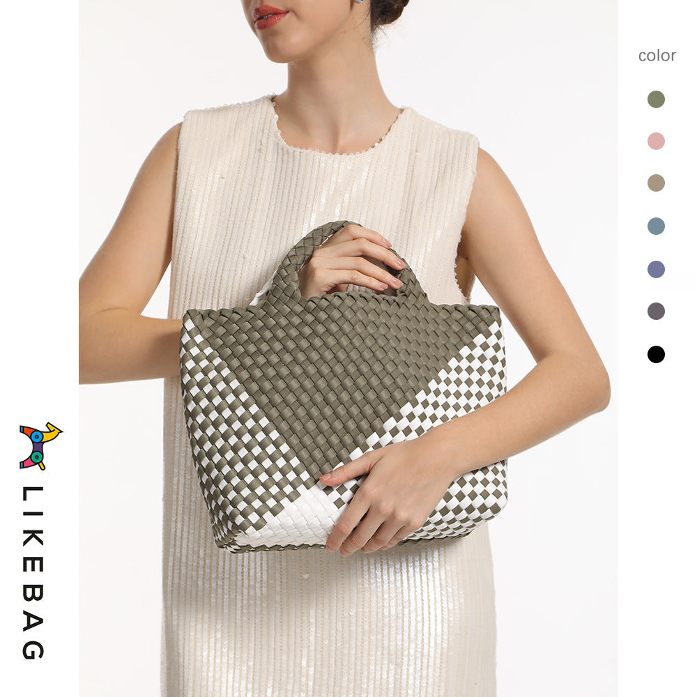 Women's Woven Medium Ribbon Advanced Color Matching Handbags