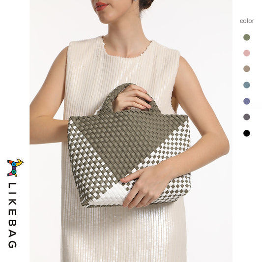 Women's Woven Medium Ribbon Advanced Color Matching Handbags