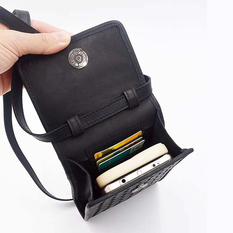 Men's First Layer Cowhide Handmade Woven Lightweight Men's Bags