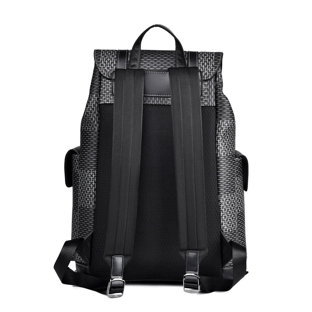 Men's Large Plaid Fashion Trendy Capacity Green Backpacks