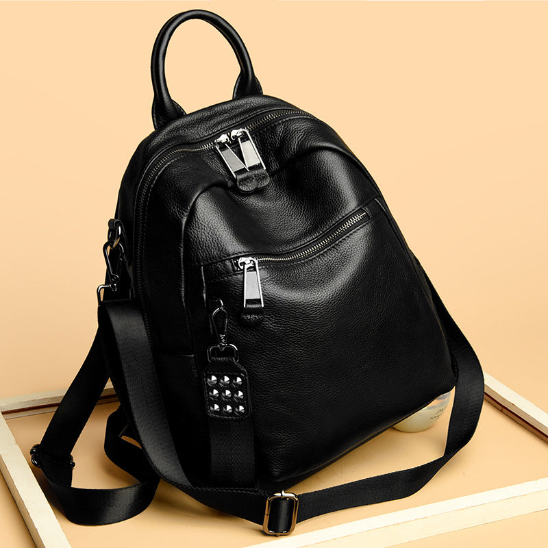 Women's Leather Large Capacity High-grade Simple Fashion Backpacks