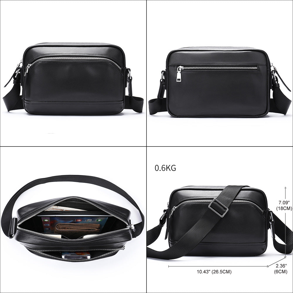 Men's Genuine Leather Fashion Versatile Stylish First Men's Messenger Bags