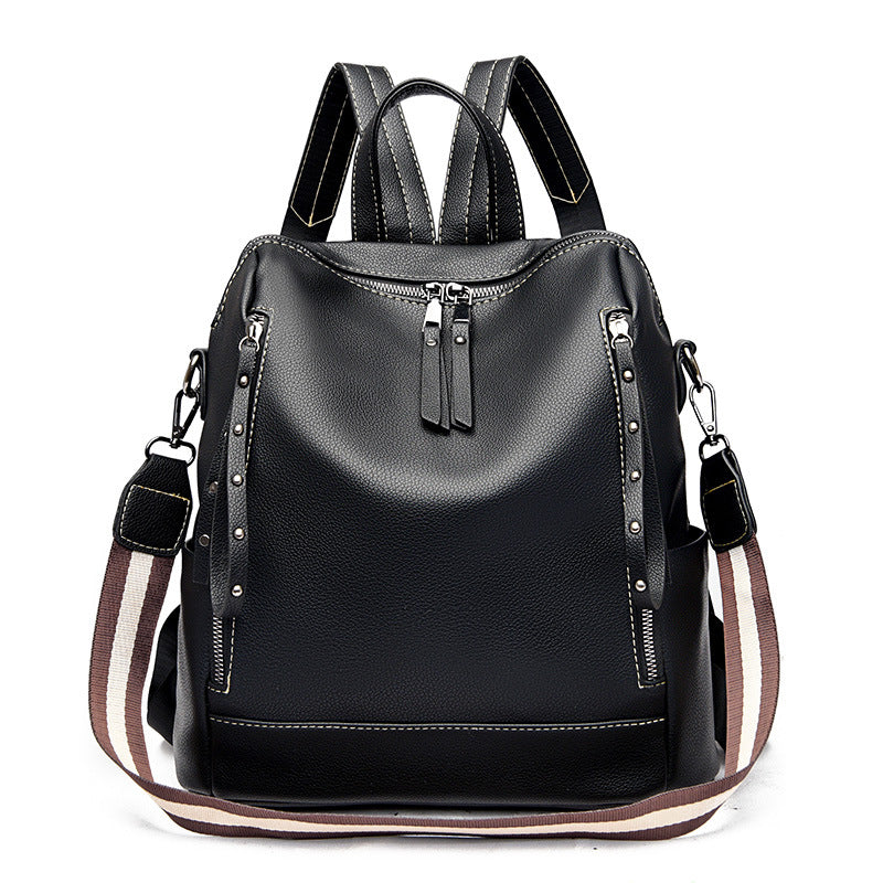 Women's Genuine Leather Korean Versatile Large Capacity Backpacks
