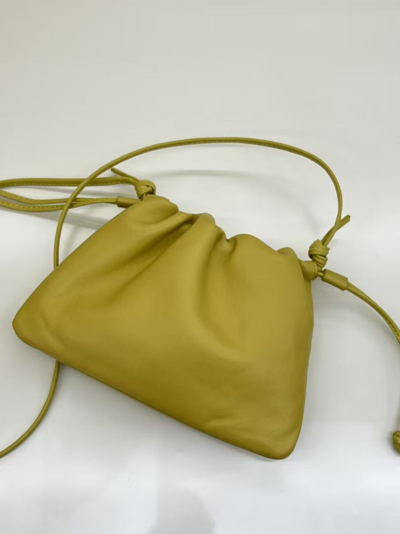 Women's Design Cloud Sheepskin Drawstring Lucky High-grade Handbags