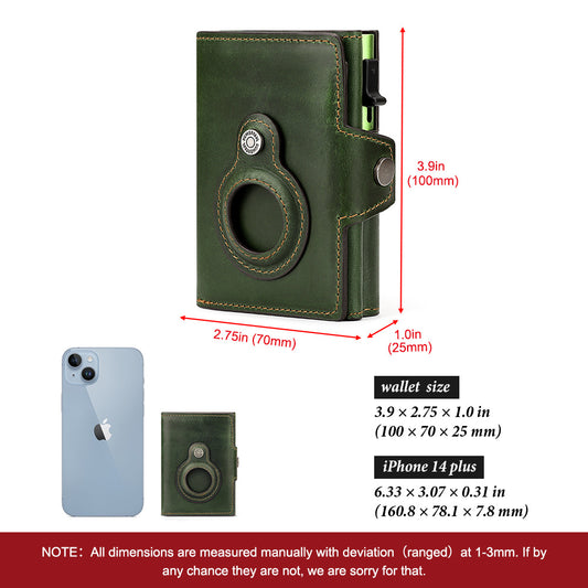First Layer Cowhide Automatic Delivery Metal Card Holder