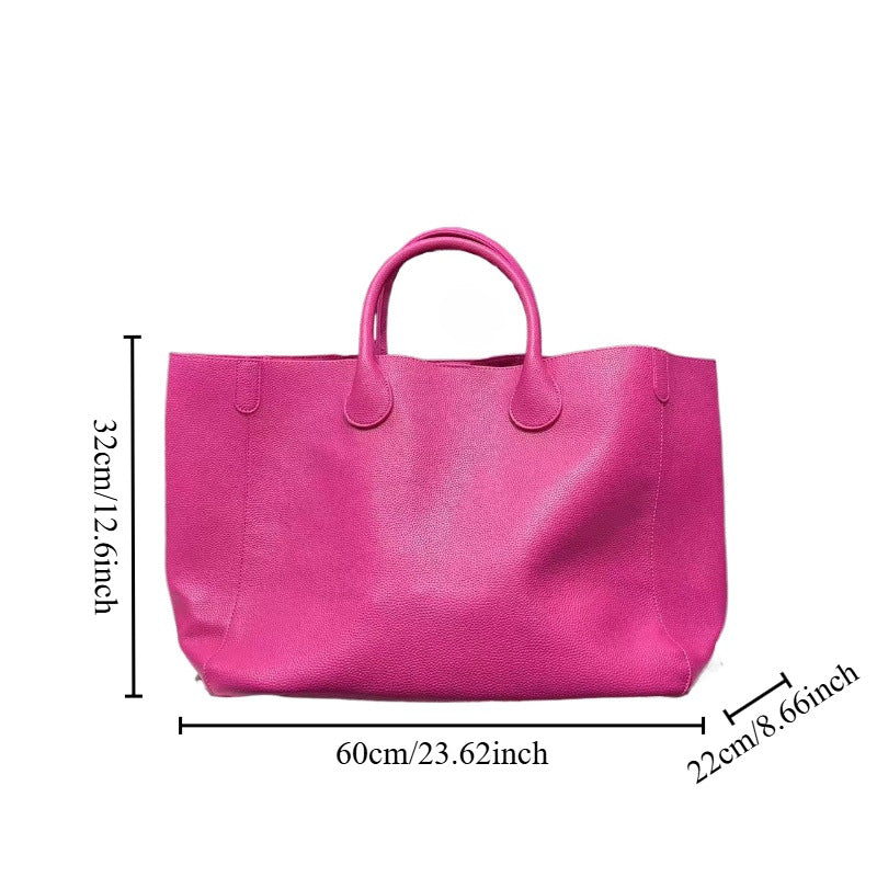Women's Fashion Soft Leather Large Capacity Simple Tote Bags