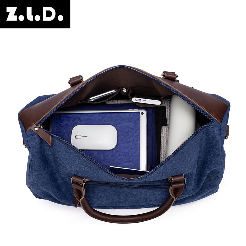 Women's & Men's & Korean Style Portable Canvas Solid Luggage