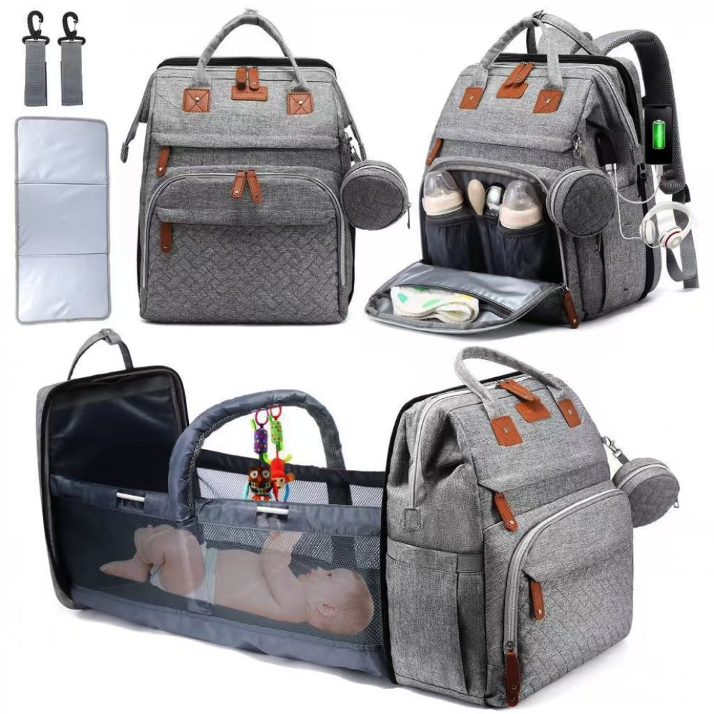 Folding Crib Multifunctional Hanger Stroller Large Bags