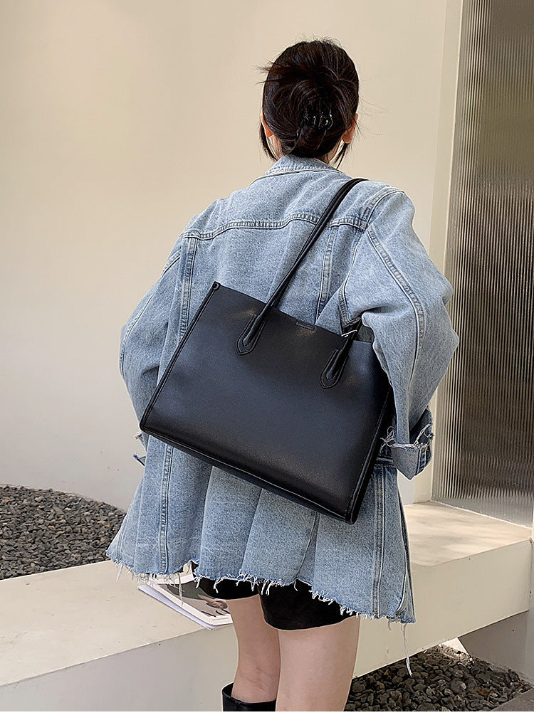 Women's Genuine Leather Underarm Large Capacity Portable Tote Bags