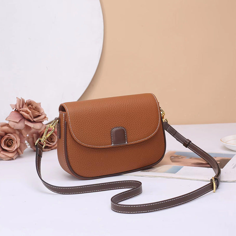 Women's First Layer Leather Simple Elegant Lady's Crossbody Bags