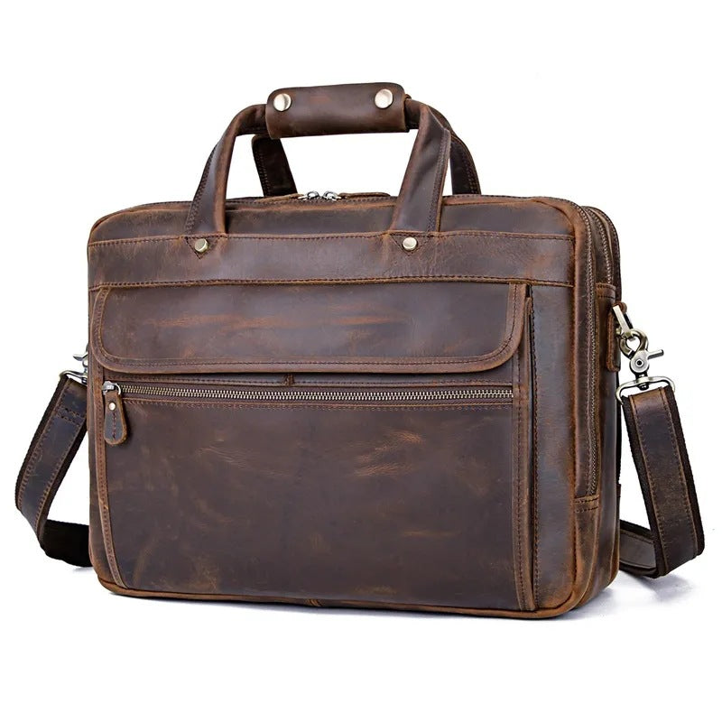 Vintage Leather Top Layer Cowhide Crazy Bags