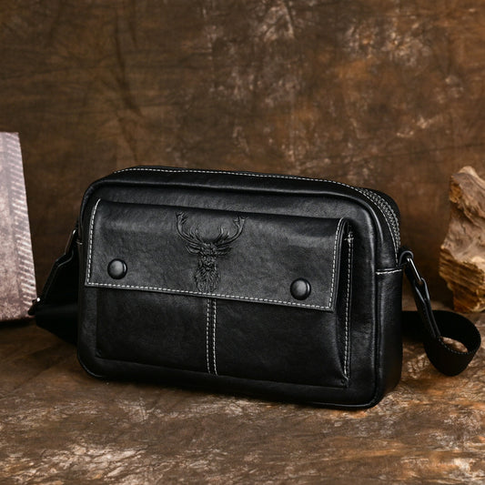 Men's Fashion First Layer Cowhide Trendy Men's Messenger Bags