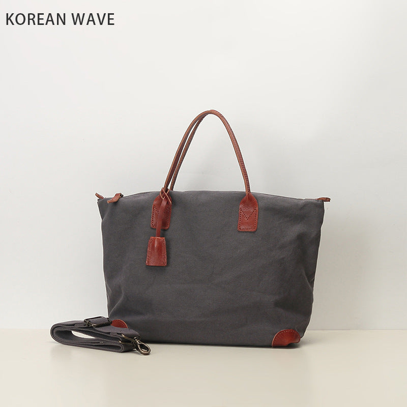 Women's With First Layer Cowhide Simple Large Shoulder Bags
