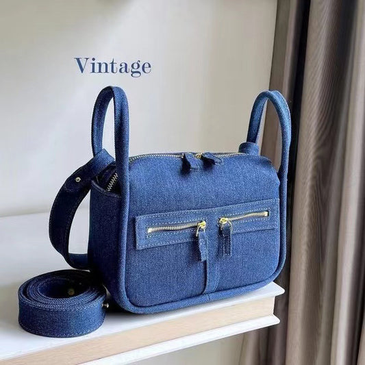 Women's Denim Design Retro High Sense Underarm Small Square Bags