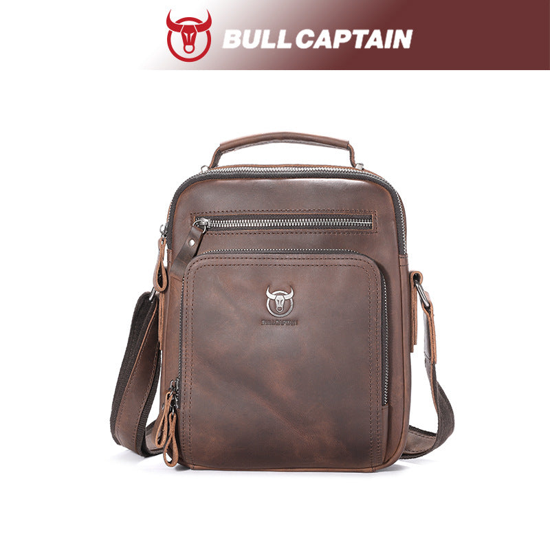 Men's Bull Captain Retro Crazy Horse Leather Bags