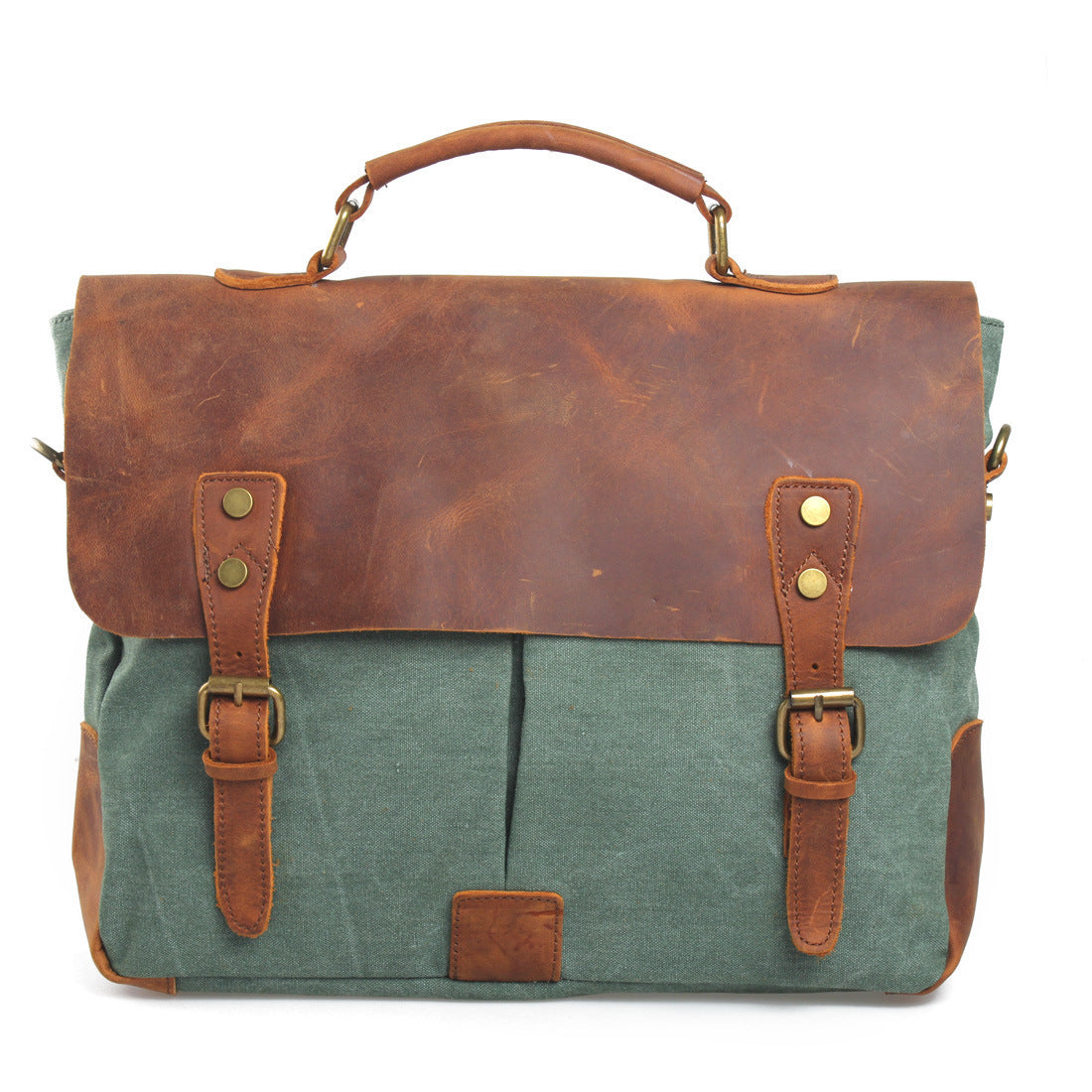 Men's Canvas Crazy Horse Leather Cross Retro Men's Messenger Bags
