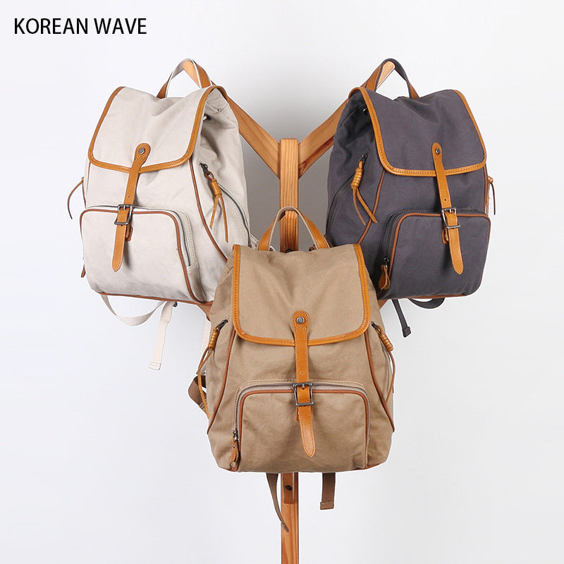 Women's Niche Fashionable Large Capacity Canvas With Backpacks