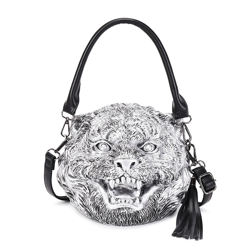 Women's Halloween Personalized Three-dimensional Tiger Head Boys Crossbody Bags
