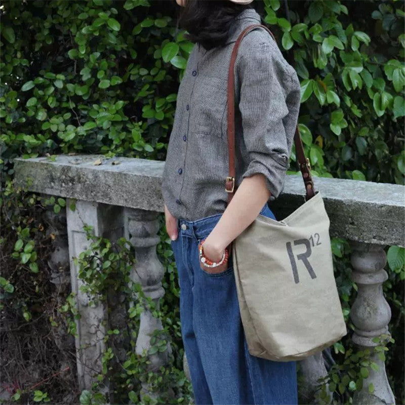 Women's & Men's & Vintage Canvas With Italian Washing Men's Shoulder Bags