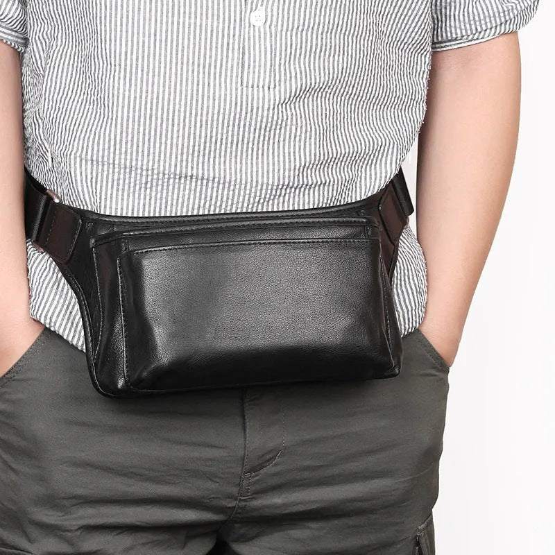 Men's Multifunctional Mobile Genuine Leather Large Capacity Men's Waist Packs