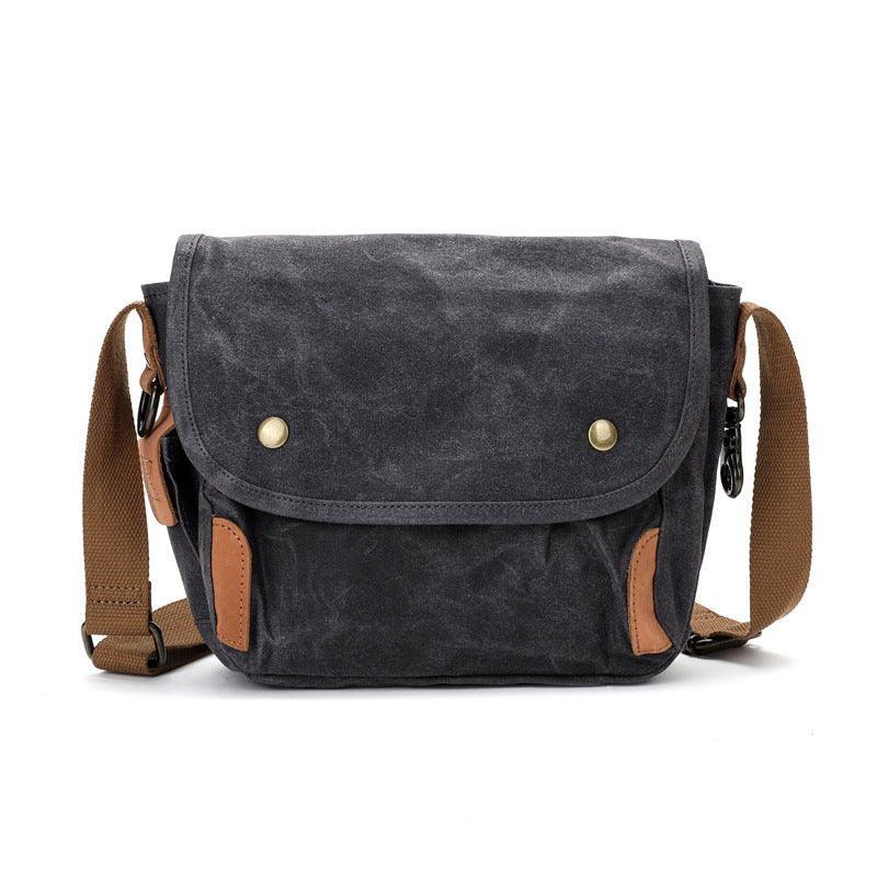 Men's Vintage Oil Wax Canvas Poor Green Men's Messenger Bags