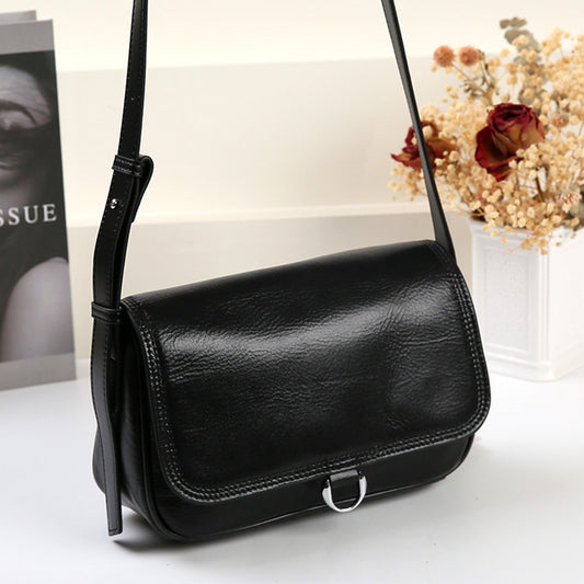 Women's Top Layer Vegetable Tanning Leather Simple Shoulder Bags