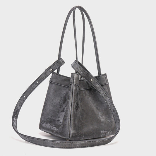 Women's Genuine Leather High Sense Niche Vegetable Bucket Bags