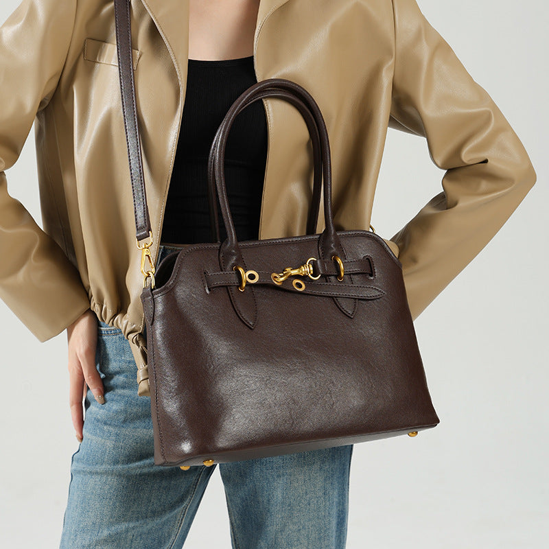Women's Genuine Leather Fashion Senior Hand Shoulder Bags