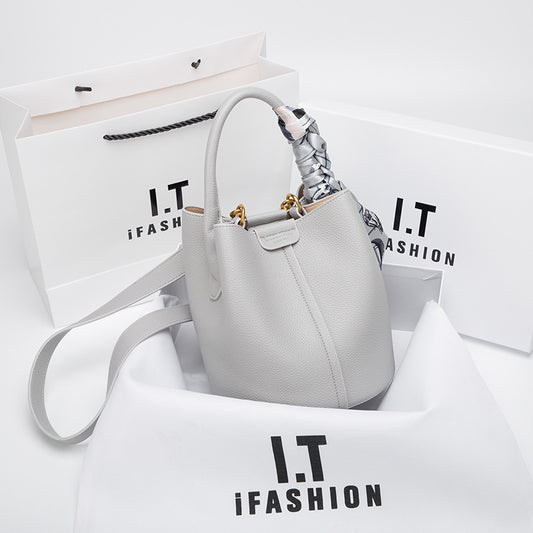 Women's Portable Vegetable Basket Genuine Leather High-grade Crossbody Bags