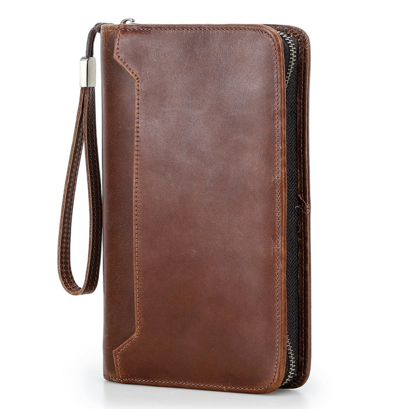 Black Angel Retro Crazy Horse Leather Men's Handbags